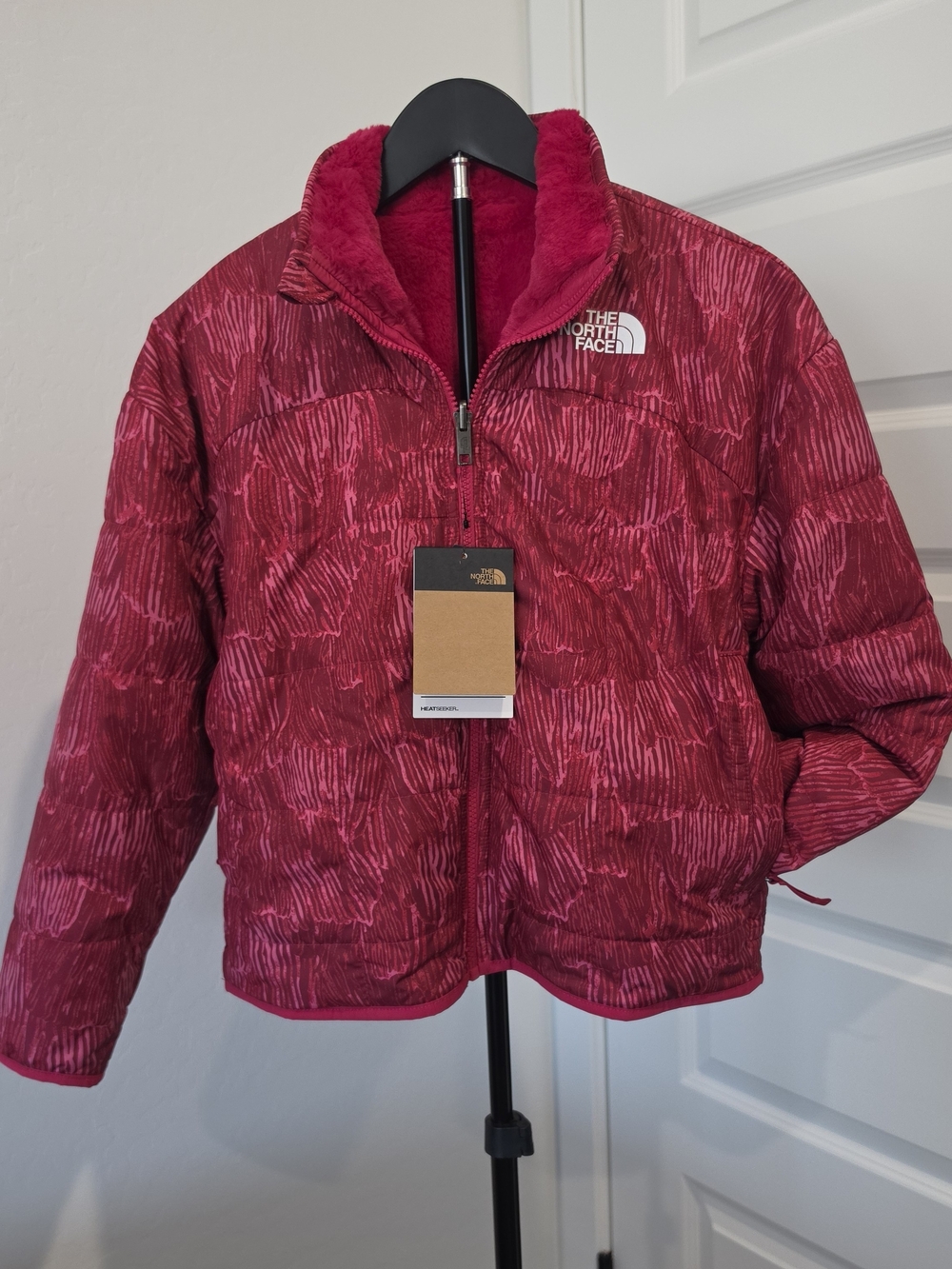 The North Face Girls Reversible Shasta Puffer Fleece Jacket Pink Size M (10) NWT